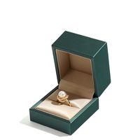 Dark Green Leather Jewelry Box Ring Stud Earrings Bracelet Box Necklace Display Jewelry Box Jewelry Storage Box Spot Wholesale sku image 2