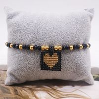 Hip-Hop Simple Style Letter Heart Shape Artificial Crystal Glass Knitting Women's Bracelets sku image 3