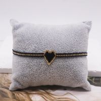 Hip-Hop Simple Style Letter Heart Shape Artificial Crystal Glass Knitting Women's Bracelets sku image 2
