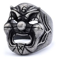 Hip-Hop Streetwear Mask 304 Stainless Steel Hollow Out Carving Men's Rings main image 3