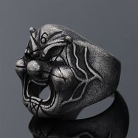 Hip-Hop Streetwear Mask 304 Stainless Steel Hollow Out Carving Men's Rings main image 9