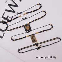 Hip-Hop Simple Style Letter Heart Shape Artificial Crystal Glass Knitting Women's Bracelets main image 7