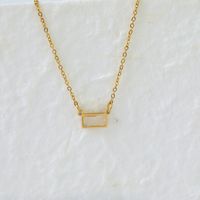 304 Stainless Steel 18K Gold Plated IG Style Modern Style Classic Style Inlay Rectangle Zircon Pendant Necklace sku image 10