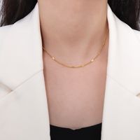 Simple Titanium Steel Plated 18k Gold Jewelry Bare Chain Necklace sku image 1
