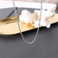Simple Titanium Steel Plated 18k Gold Jewelry Bare Chain Necklace sku image 13