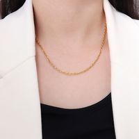 Simple Titanium Steel Plated 18k Gold Jewelry Bare Chain Necklace sku image 3