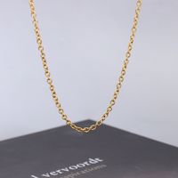 Simple Titanium Steel Plated 18k Gold Jewelry Bare Chain Necklace sku image 8