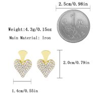 1 Pair Vacation Sweet Heart Shape Plating Inlay Iron Rhinestones Gold Plated Drop Earrings main image 2