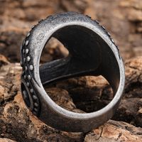 Hip-Hop Streetwear Solid Color 304 Stainless Steel Carving Men's Rings main image 8