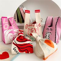 Women's Small Knit Animal Heart Shape Flower Cute Open Shopping Bags main image 1