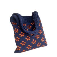 Women's Medium Knit Flower Basic Classic Style Square Open Shoulder Bag main image 4