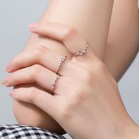 Sterling Silver White Gold Plated Silver Plated Casual Elegant Plating Inlay Constellation Zircon Open Rings main image 2
