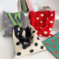 Women's Medium Knit Polka Dots Vintage Style Classic Style Square Open Shoulder Bag main image 1