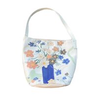 Women's Medium Canvas Flower Classic Style Magnetic Buckle Handbag main image 4