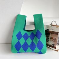 Women's Small Knit Geometric Vintage Style Open Handbag sku image 24