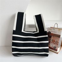 Women's Small Knit Geometric Vintage Style Open Handbag sku image 26