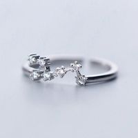 Sterling Silver White Gold Plated Silver Plated Casual Elegant Plating Inlay Constellation Zircon Open Rings sku image 5