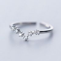 Sterling Silver White Gold Plated Silver Plated Casual Elegant Plating Inlay Constellation Zircon Open Rings sku image 3
