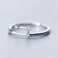 Sterling Silver White Gold Plated Silver Plated Casual Elegant Plating Inlay Constellation Zircon Open Rings sku image 6