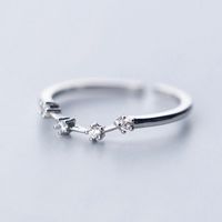 Sterling Silver White Gold Plated Silver Plated Casual Elegant Plating Inlay Constellation Zircon Open Rings sku image 1