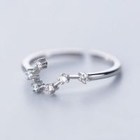 Sterling Silver White Gold Plated Silver Plated Casual Elegant Plating Inlay Constellation Zircon Open Rings sku image 8