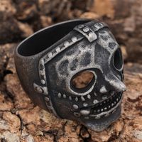 Hip-Hop Streetwear Solid Color 304 Stainless Steel Carving Men's Rings main image 4