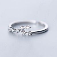 Sterling Silver White Gold Plated Silver Plated Casual Elegant Plating Inlay Constellation Zircon Open Rings sku image 9