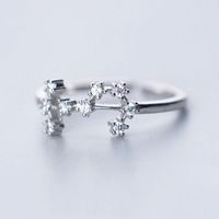 Sterling Silver White Gold Plated Silver Plated Casual Elegant Plating Inlay Constellation Zircon Open Rings sku image 11