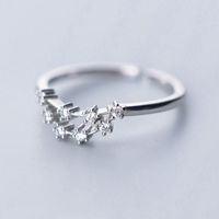 Sterling Silver White Gold Plated Silver Plated Casual Elegant Plating Inlay Constellation Zircon Open Rings sku image 7