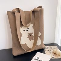 Frau Mittel Polyester Bär Süß Basic Offen Schultertasche main image 5