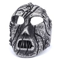 Hip-Hop Streetwear Mask 304 Stainless Steel Hollow Out Carving Men's Rings sku image 1