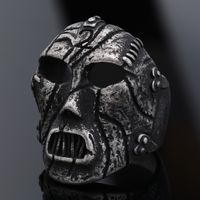 Hip-Hop Streetwear Mask 304 Stainless Steel Hollow Out Carving Men's Rings main image 10