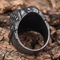 Hip-Hop Streetwear Mask 304 Stainless Steel Hollow Out Carving Men's Rings main image 6