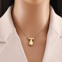 304 Stainless Steel Copper 18K Gold Plated Simple Style Commute Letter Pendant Necklace sku image 20