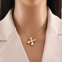 304 Stainless Steel Copper 18K Gold Plated Simple Style Commute Letter Pendant Necklace sku image 24