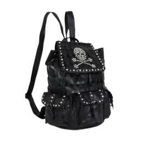 Waterproof 18 Inch Solid Color Skull Diamond Holiday Street School Backpack main image 3