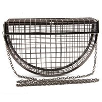 Women's Mini Metal Solid Color Streetwear Hollow Semicircle Lock Clasp Evening Bag main image 5