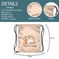 Waterproof Animal Letter Casual Daily Drawstring Backpack main image 2