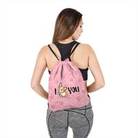 Waterproof Animal Letter Casual Daily Drawstring Backpack main image 4