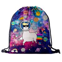 Waterproof Animal Letter Holiday Daily Drawstring Backpack main image 2