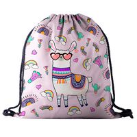 Waterproof Animal Letter Holiday Daily Drawstring Backpack sku image 4