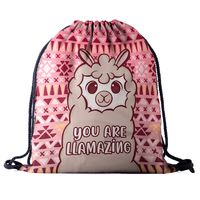 Waterproof Animal Letter Holiday Daily Drawstring Backpack sku image 12