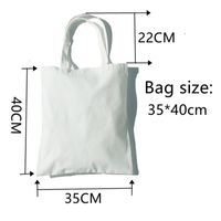 Women's Large Canvas Letter Rainbow Basic Classic Style Open Canvas Bag main image 2