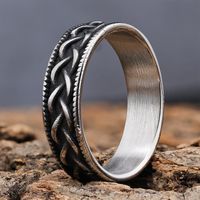 Hip-Hop Streetwear Color Block 304 Stainless Steel Carving Men's Rings main image 1