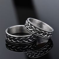 Hip-Hop Streetwear Color Block 304 Stainless Steel Carving Men's Rings main image 6