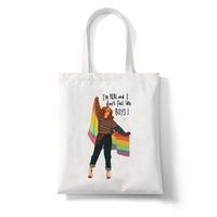 Women's Large Canvas Letter Rainbow Basic Classic Style Open Canvas Bag sku image 21