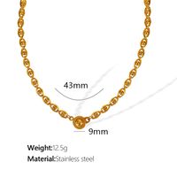 Titanium Steel 18K Gold Plated Vintage Style Plating Chain Necklace sku image 1