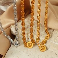 Titanium Steel 18K Gold Plated Vintage Style Plating Chain Necklace main image 3
