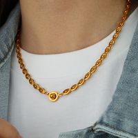 Titanium Steel 18K Gold Plated Vintage Style Plating Chain Necklace main image 2