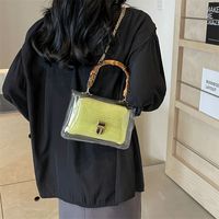 Women's Small PVC Solid Color Streetwear Square Lock Clasp Crossbody Bag main image 5